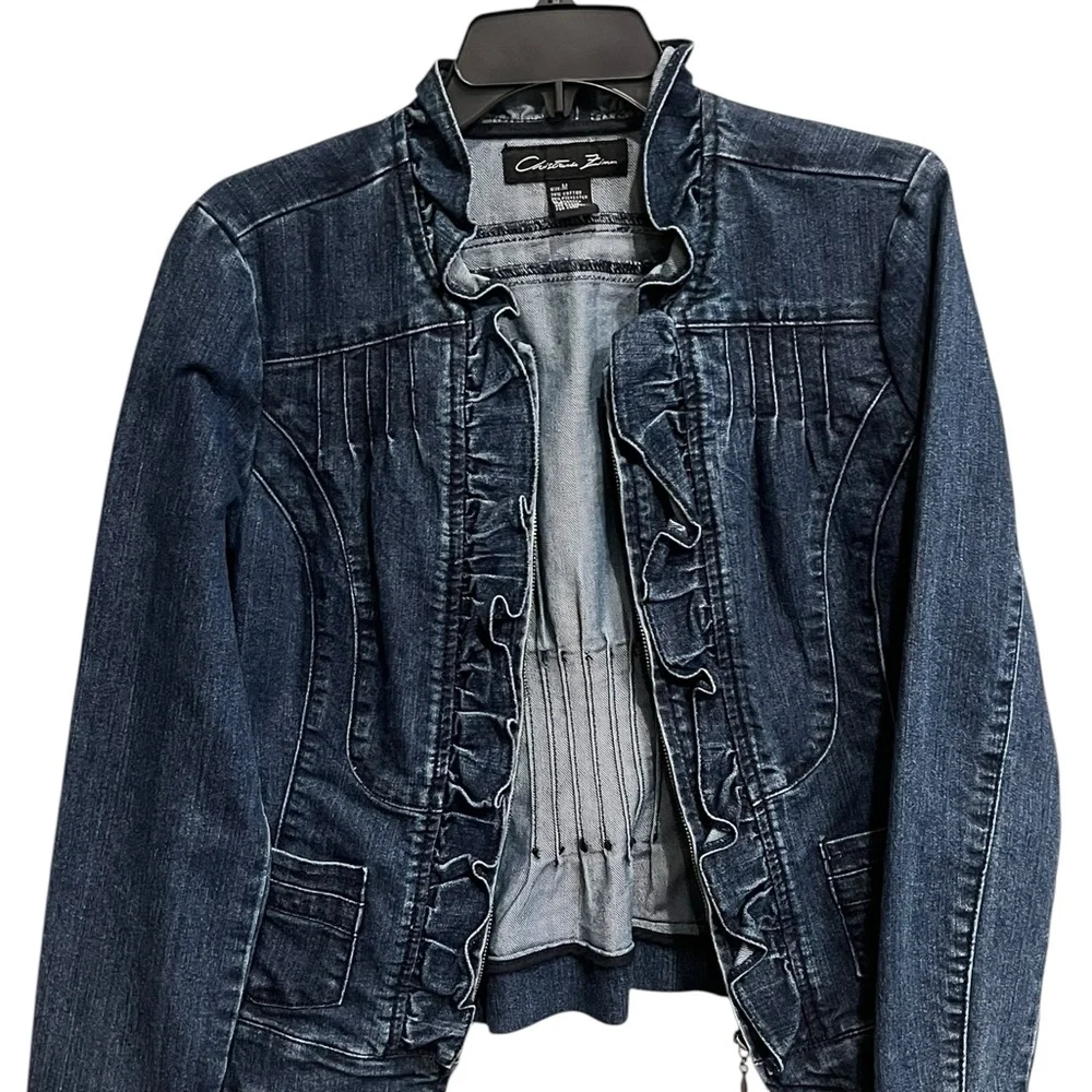 Blue Denim Ruffle Jacket - Picture 2 of 12